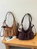Bolso Peludo de Gamuza Vintage Relajado para Mujer 2026 Nuevo Casual Gran Capacidad para Viaje Diario Bolso de Hombro Único Mochila
