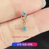 Pendientes de Aleación de Titanio F136 con Tres Estrellas Redondas de Circonita y Piedra de Circonita Rosca Interna Perno para Hélice de Oreja Colgante Joyería de Piercing de Titanio G23