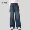 Fábrica de Roupas Infantis Xiaofit 2026 Outono Novo Estilo Jeans para Crianças, Calças Longas Estilosas para Meninas, Coleção de Outono