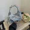 Bolso de Mano Plegado de Media Luna de Moda Transfronterizo Bolso de Mujer Nuevo Estilo Verano 2026 Bolso de Hombro Patchwork con Lazo Bolso Cruzado de Moda