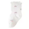 25 Pares de Meias de Malha para Bebê, Meias Curtas Respiráveis Finas de Verão, Meias de Malha com Borda Franzida Altamente Elásticas Não Apertadas no Meio da Panturrilha, Estampa Floral Retrô