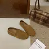 Mocasines de punta redonda con tacón oculto, estilo 2026, zapatos planos retro versátiles, colección simple de otoño