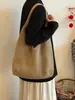 Bolsa Tote Tecida Casual Vermelha Estilo Coreano para Mulheres, Nova Bolsa de Ombro Tricotada Estilo Férias de Verão 2026