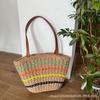 Bolsa de palha trançada listrada de um ombro atacado de fábrica nova bolsa de palha trançada de verão versátil bolsa de praia para mulheres férias na praia