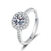 Anillo de moissanita de simulación en vivo para mujer, anillo de bodas de seis garras de 1 quilate, con libro rojo de mano rápida transfronteriza, venta al por mayor de fábrica