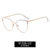 91226 nuevo transfronterizo gafas anti-luz azul miopía para mujer se puede equipar con montura metálica redonda de ojo de marea coreana para hombre