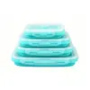 Lonchera plegable de silicona de grado alimenticio, apta para microondas, resistente al calor, lonchera de almacenamiento, vajilla portátil para exteriores, personalizable