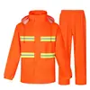 Trabalho ao Ar Livre Saneamento Capa de Chuva Estampada Impermeável para Serviço Longo Dividido Chuva Forte Administração de Estradas Pesca Laranja Elétrico Vermelho Personalização