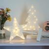 Lâmpada de mesa LED coração de menina luz noturna de fadas estrela de cinco pontas árvore de Natal decoração de quarto rede vermelha layout de loja lâmpada de bateria