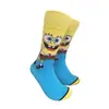 Novas Meias Divertidas Tendência de Abastecimento Transfronteiriço Meia de Cano Médio Bob Esponja Filme Masculinas e Femininas
