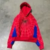 Nuevo cárdigan con capucha de punto cruzado europeo y americano, estampado de araña gótica oscura, con cremallera completa, corte holgado, sudadera chaqueta de marca unisex de moda
