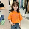 Camiseta Informal de Manga Corta 100% Algodón para Niñas Verano 2026 Nuevo Estilo Ropa de Verano Estilo Coreano con Estampado de Dibujos Animados para Niños