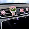 Tulipa Criativa para Saída de Ar Condicionado de Carro Clipe de Perfume Pingente de Decoração de Carro Acessórios de Interior de Carro Enfeites para Mulheres