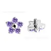 Pendientes de Aleación de Titanio F136, Flor de Cinco Pétalos Super Brillante, Stud para Labio con Rosca Interna de 0.9mm de Circonita, Joyería de Stud para Hélice del Oído