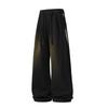 Calça Esportiva Casual Acu Masculina Outono Listrada, Nova Calça de Moletom Reta Versátil com Patchwork Estilo Americano, Silhueta Pesada