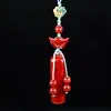 Cadena para Teléfono Móvil de Arena de Cristal Bolsita para Dinero Colgante Colgante de Bolso Marca Tranquilidad Arena Roja de Cinabrio Llavero del Año Zodiacal
