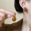 Namorada Maillard Estilo Outono e Inverno Retrô Rosto Redondo Repelente de Mosquitos Disco Clipe de Orelha Brincos Marrons Sem Furo Brincos Femininos