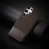 Capa de couro liso emendado para Samsung S25ULTRA, moderna, S24ULTRA, pacote com meio, S23ULTRA, capa rígida