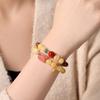 Pulsera original de topacio beige para cocinar, doble círculo, con ágata implicada, azúcar, nuevo brazalete chino, juego de palabras, joyería al por mayor