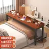 Escritorio de computadora con base cruzada, móvil, multifuncional, escritorio perezoso simple para uso doméstico, adecuado para espacios pequeños, mesa larga para usar en la cama