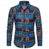 AliExpress Camisa de Lino Estilo Étnico con Flores Nueva Talla Grande Moda Masculina Casual Ajustada de Manga Larga con Flores para Hombre