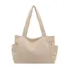 Bolsa de pana para mujer, gran capacidad, nueva moda de verano 2026, bolso de hombro casual para compras, bolso tote para ir al trabajo