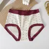 Pantalones Rojos de la Suerte Navideños Calzoncillos tipo bóxer sin costuras para el Año del Zodiaco, Bragas Rojas de Cintura Media Talla Grande para Mujer para Celebración de Boda