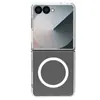 Adequada para a capa do telefone Samsung Z Flip 7 com atração magnética, transparência, finura e compatibilidade com a pele LeReach