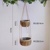Cesta colgante de flores de paja hecha a mano Pastoral para colgar en la pared Plantación verde Maceta para flores carnosas Arte de la personalidad Cesta colgante de sauce multicapa