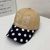 Gorra de Béisbol Bordada con Oso de Lunares y Bloques de Color para Mujer, Sombrero de Sol Dulce y Versátil para Primavera y Verano, Circunferencia de Cabeza Grande, Gorra de Pico Adelgazante