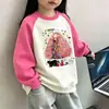 Sudadera de Dibujos Animados para Niños 2026 Otoño/Invierno Nuevo Estilo Sudadera de Algodón con Cuello Solapa para Niñas Pulóver Moderno Camiseta Básica para Niños Mayores