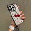 Funda de Teléfono Transparente Floral Inglesa de Cerezas Rojas Vintage para iPhone 16, Funda Suave de TPU a Prueba de Golpes para Apple 17 Pro