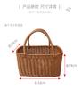 Cesta de Piquenique Quadrada com Alça Trançada de Plástico Rattan Sintético Cesta de Compras de Plástico Rattan Sintético Cesta de Legumes Cesta para Colher Frutas