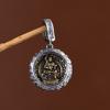 Colgante de plata S925 con diseño de ciervo dorado y seis caracteres del zodiaco, estilo retro, con palabras auténticas, estilo Benmingfo.