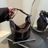 Comércio exterior bolsas populares populares deste ano femininas 2025 nova retro versátil bolsa de ombro couro encerado bolsa de balde casual