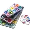 Perlas de cera octogonales, 100 estilos en compartimentos separados, perlas de cera para sellos de cera, empaque de caja de color mixto, venta al por mayor