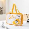 Bolsa de lavado de PVC con dibujos animados, bolsa de cosméticos de PU translúcida con forma de fruta, impermeable, para baño, bolsa de almacenamiento portátil de viaje