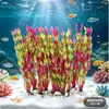 Planta de simulación para acuario suministros para acuario decoración de paisaje para pecera plantas acuáticas de simulación artificial flor de plástico algas hierba de algas