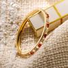 Aogu Moda Transfronteriza Nuevo Producto Lujo Accesible Joyería de Mano de Gama Alta Diseño de Nicho Chapado en Cobre Oro de 18K Zirconia Pulsera con Goteo de Aceite para Mujer
