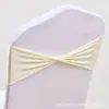 Funda para silla de hotel con lazo sin nudos, funda para silla de banquete con cinturón, cinta elástica decorativa rosa con flores para el respaldo de la silla.