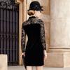Venta al por mayor de fábrica nuevo vestido de terciopelo para mujer otoño 2023 estilo nacional cuello retro cheongsam mejorado falda