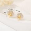 Pendientes Versátiles de Diseño con Microincrustaciones de Zircón Estilo Coreano Zhongxing Chapados en Cobre Dorado Accesorios para Pendientes Vacíos con Perla para DIY