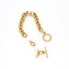 Pulsera de mujer transfronteriza de Amazon pulsera de moda simple de acero de titanio estilo ins hebilla OT pulsera de perlas al por mayor