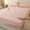 Fleece con Forro de Terciopelo de Leche Terciopelo Coral Cama Sábanas de Cama Pieza Única Dormitorio Individual Acolchado Grueso Colcha Color Sólido Juego de Sábanas de Cama Juego de Tres Piezas