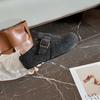 Zapatos de Algodón con Aumento Interior 2025 Nuevos Zapatos Estilo Coreano Otoño e Invierno Zuecos Birkenstock con Punta Forrados de Lana Zapatos Peludos para Mujer