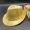Chapéu de palco para adultos e crianças, chapéu de jazz, chapéu de lantejoulas para apresentações de dança em festivais, chapéu preto para festas de karaokê.
