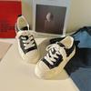 Sapatos brancos estilo coreano Baikuan original de nicho em lona 2024 primavera novos tênis plataforma versáteis tênis casuais