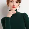 Suéter de Punto Elegante Casual para Mujer en Otoño e Invierno Ajustado Corto de Punto Ajustado Interior de Lana Base de Punto de Manga Larga