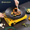 Sartén Parrilla Especial Estilo Coreano para Exteriores con Piedra Maifan para Estufas de Casete, Fácil de Limpiar, Antiadherente, Rectangular y Redonda, Sartén para Barbacoa de Camping