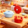 Micro-paisagem Desenho Animado Simulação Abóbora Pequeno Pote de Ferro Casa de Bonecas Cenário Acessórios Decorativos DIY Mini Enfeites de Mesa
